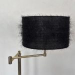 Abat-jour tambour noir tissu pétillant moderne pour lampadaire liseuse | Jade Création, fabricant abat-jour