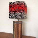 Abat-jour sur mesure pour lampe design en vieux bois pour style chalet montagne